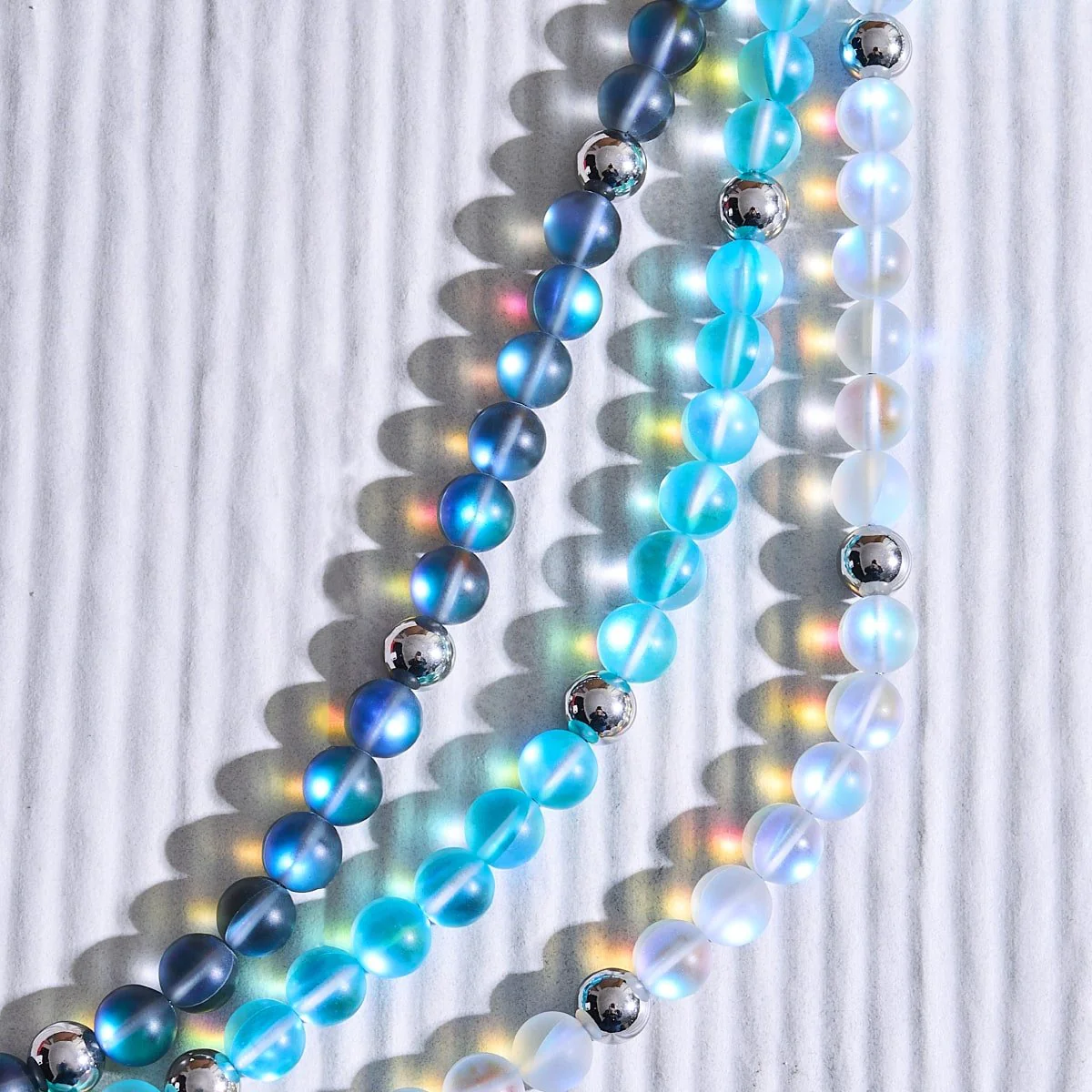 Aquamarine | Silver | Mermaid Glass Statement Necklace - Image 11