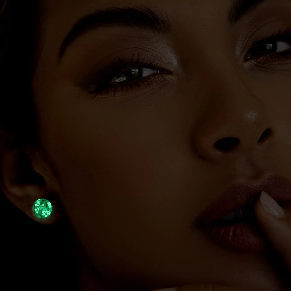 Alabaster | .925 Sterling Silver | Firefly Glass Stud Earrings - Image 4