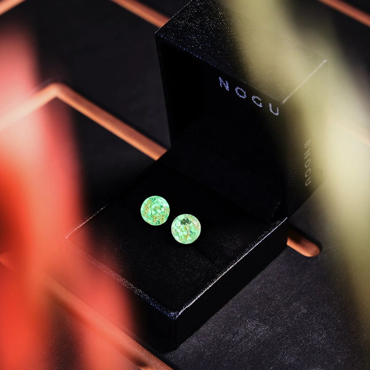 Alabaster | .925 Sterling Silver | Firefly Glass Stud Earrings - Image 5