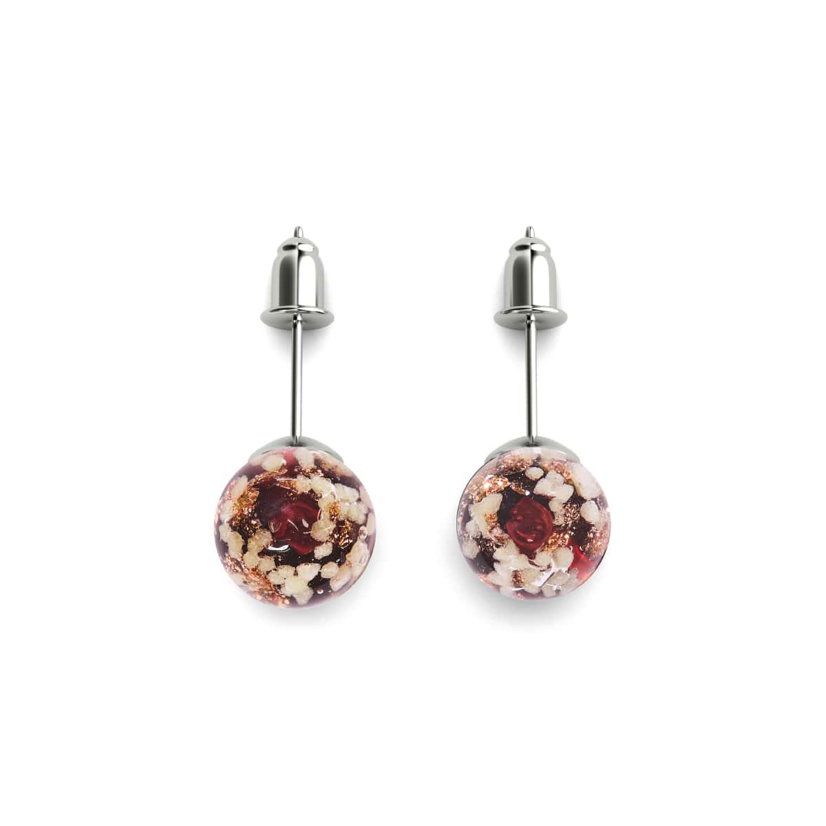 Merlot | .925 Sterling Silver | Firefly Glass Stud Earrings - Image 7