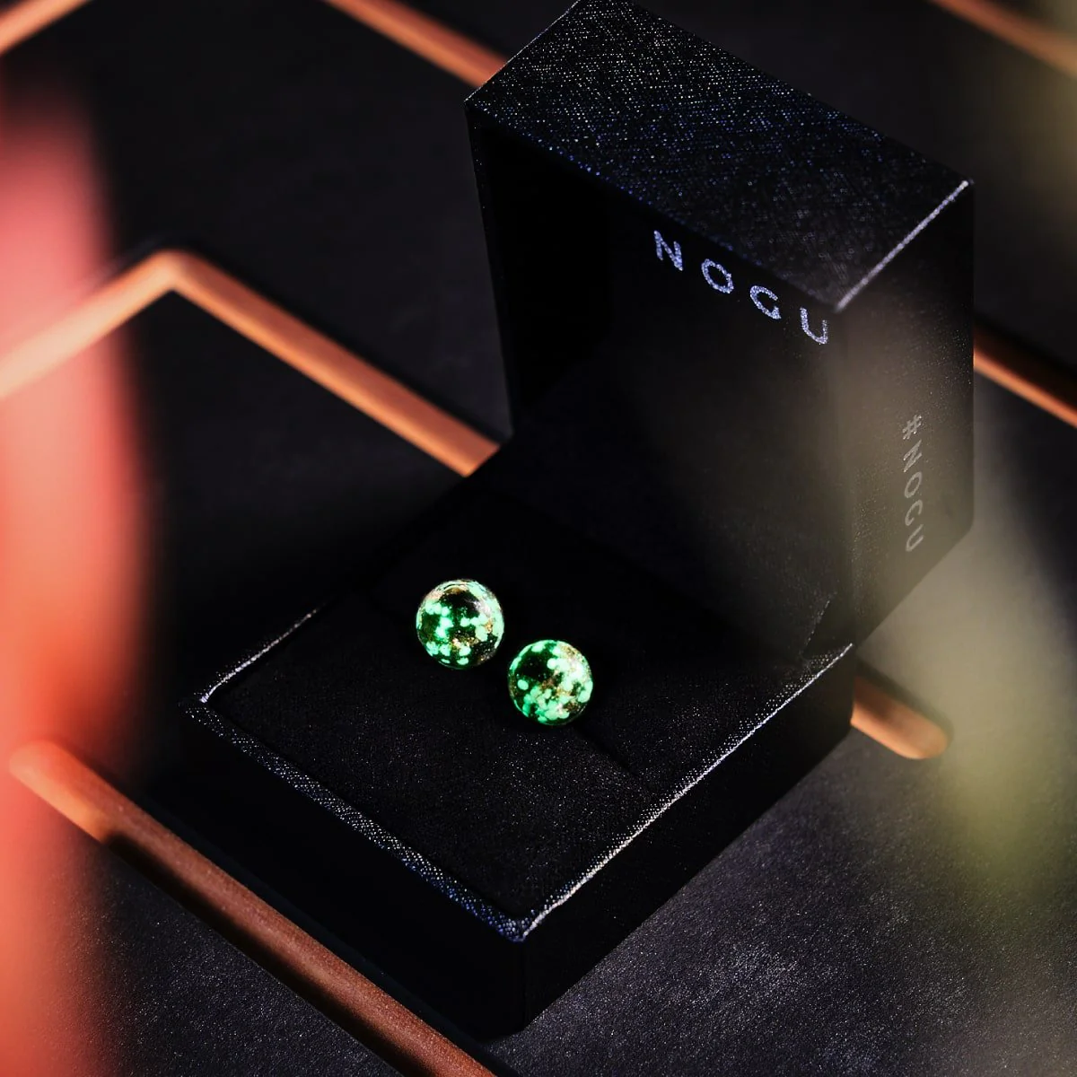 Obsidian | .925 Sterling Silver | Firefly Glass Stud Earrings - Image 7