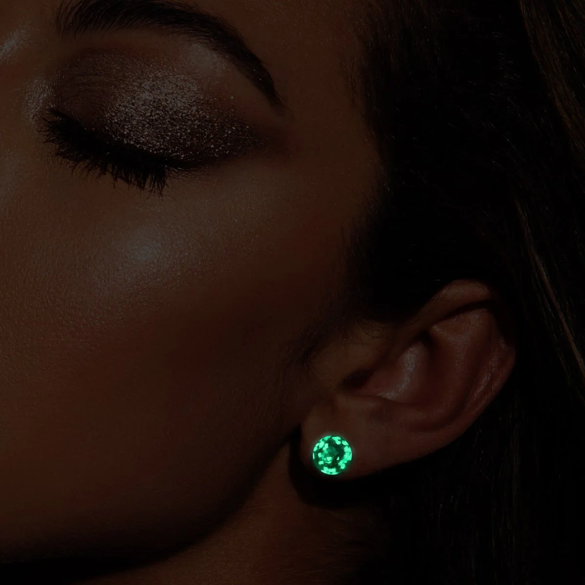 Teal | .925 Sterling Silver | Firefly Glass Stud Earrings - Image 8