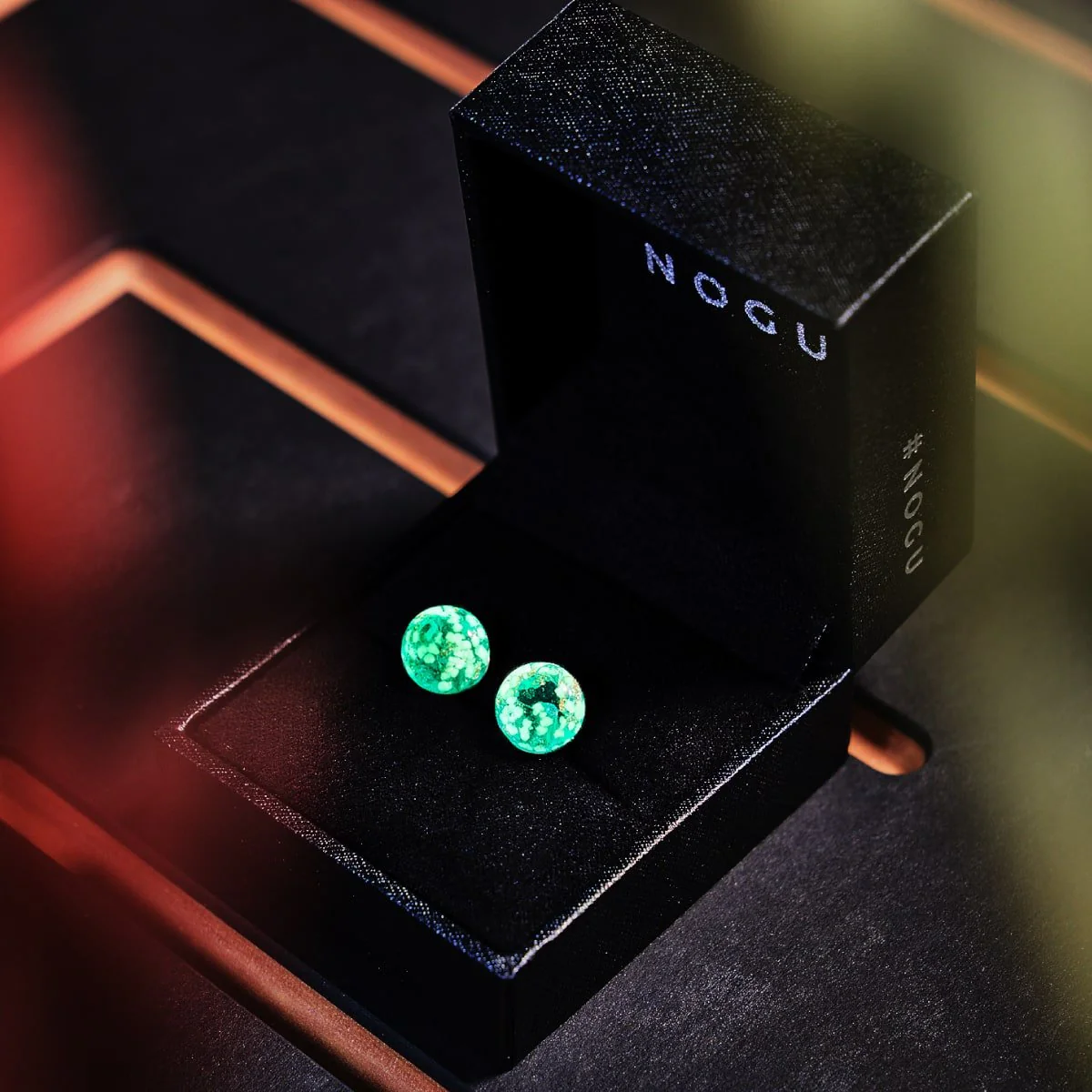 Teal | .925 Sterling Silver | Firefly Glass Stud Earrings - Image 9