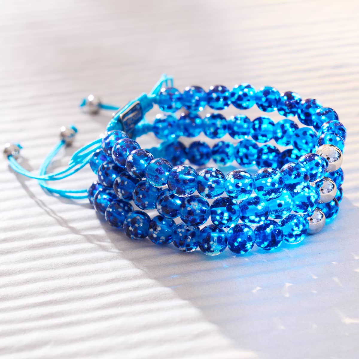 Topaz Flame | Silver | Firefly Glass Macrame Bracelet - Image 4