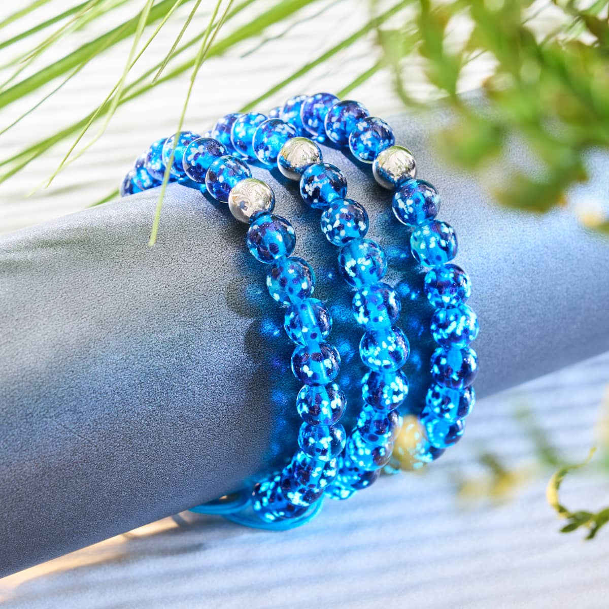 Topaz Flame | Silver | Firefly Glass Macrame Bracelet - Image 6