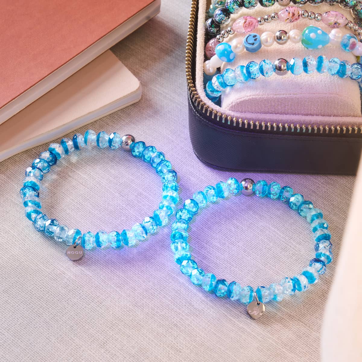 Topaz Ice | Firefly Glass Diamonds Snow Globe Bracelet - Image 4