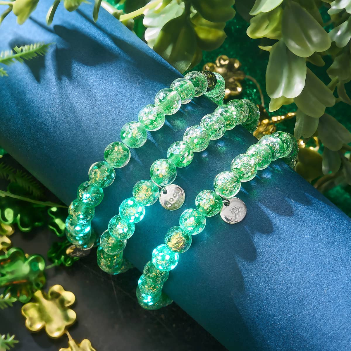 Verdant Burst | .925 Sterling Silver | Firework Glass Bracelet - Image 8