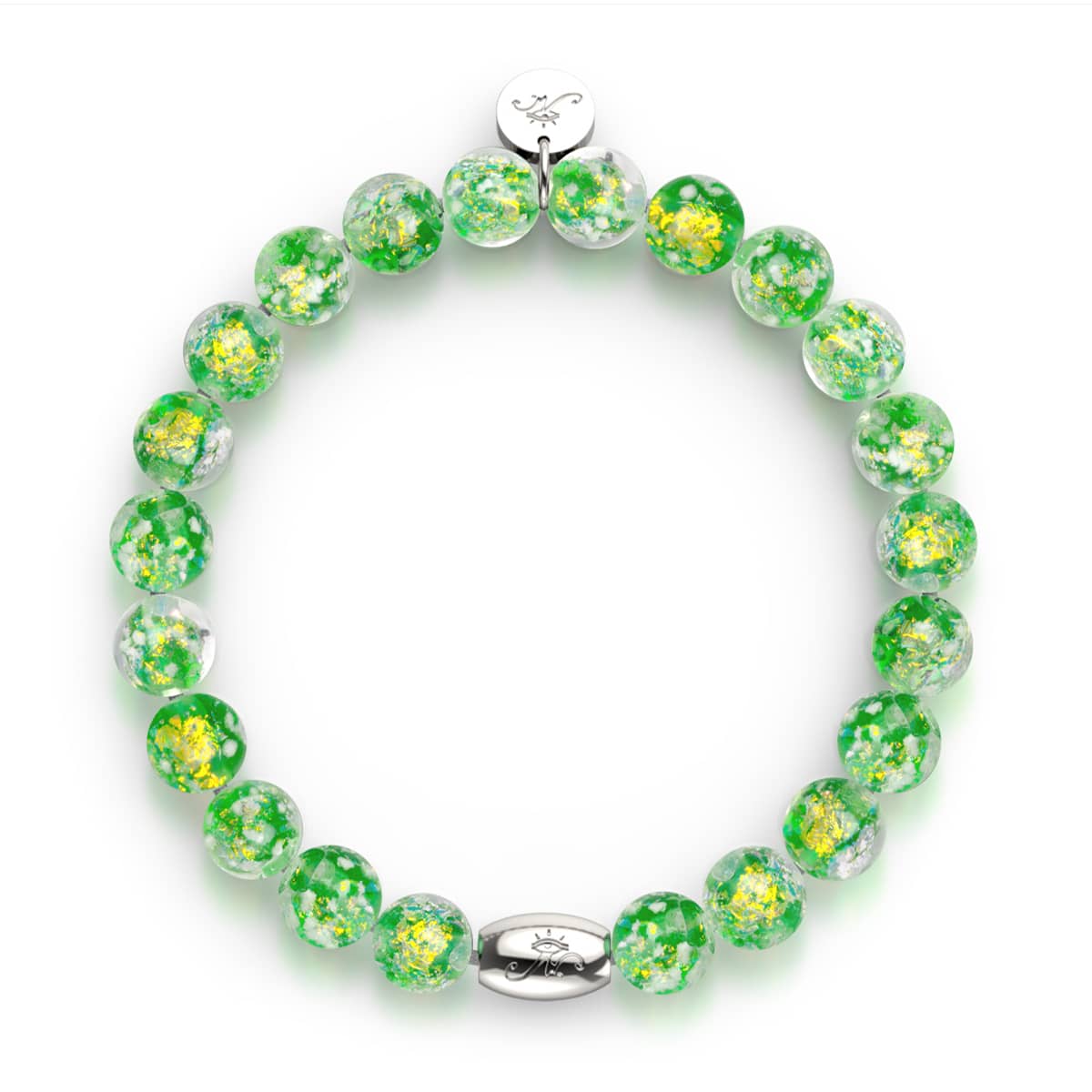Verdant Burst | .925 Sterling Silver | Firework Glass Bracelet - Image 9