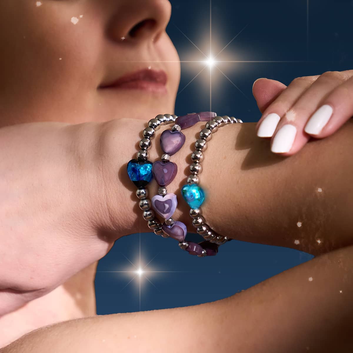 Violet Heartstring | Crystal Macrame Bracelet - Image 4