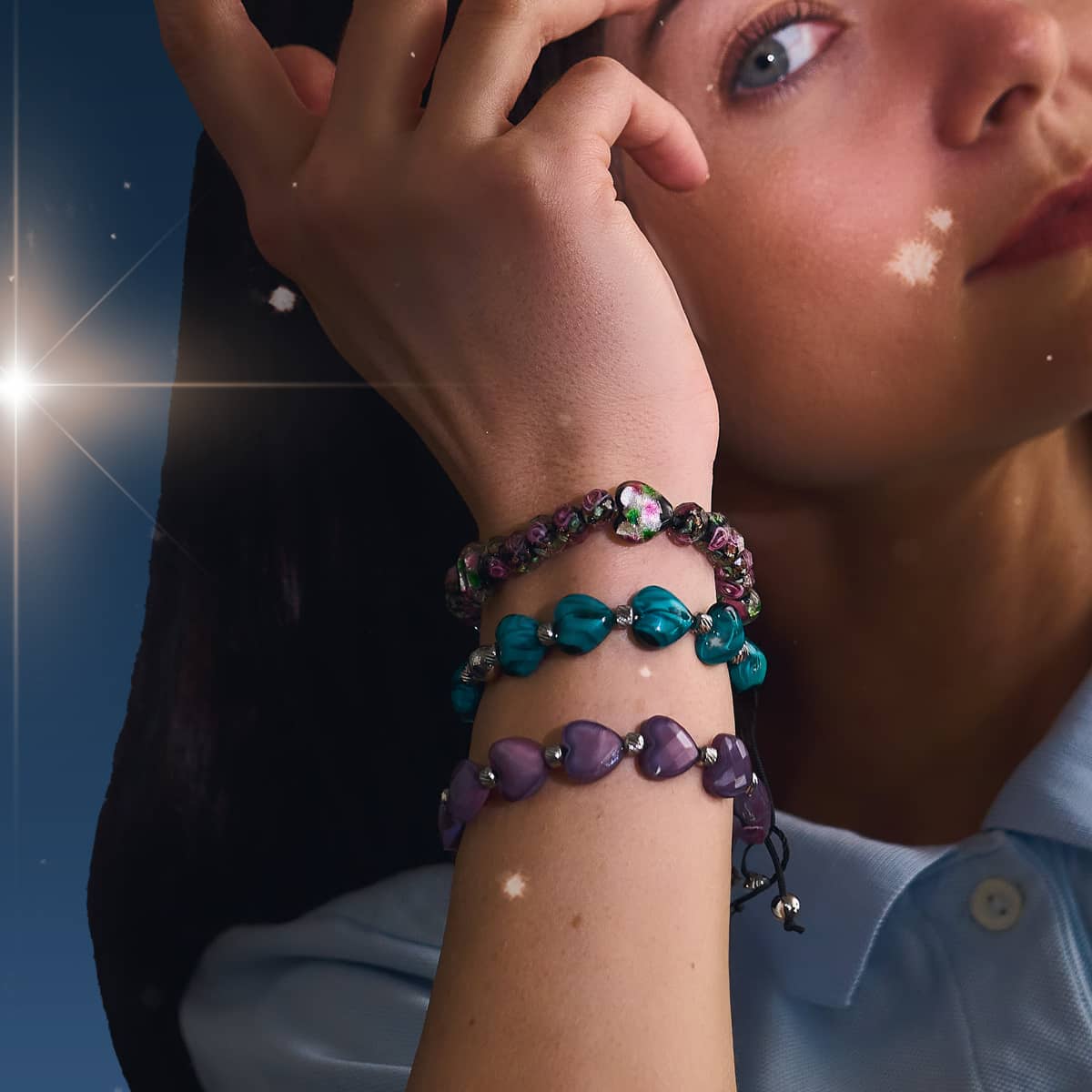 Violet Heartstring | Crystal Macrame Bracelet - Image 7