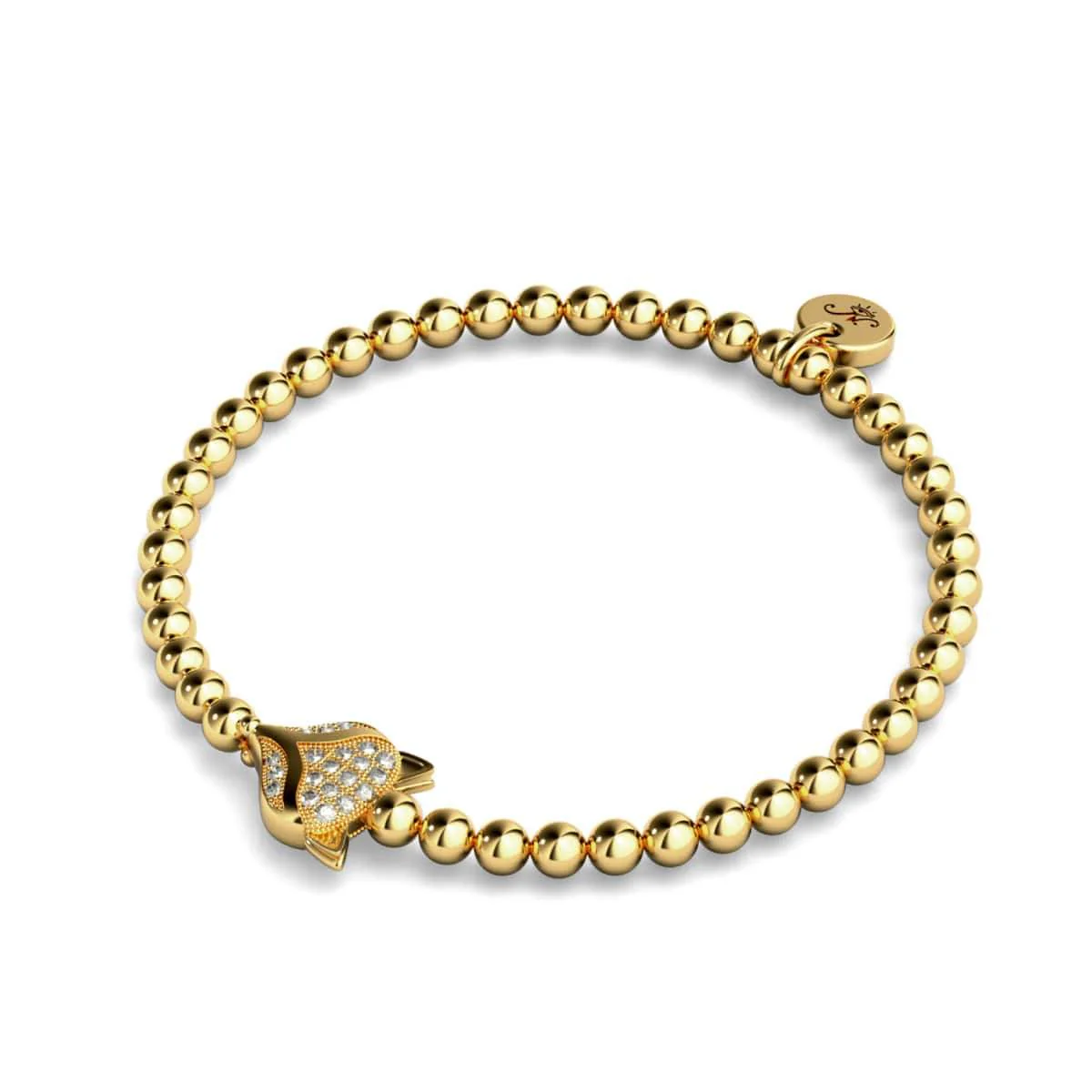 Vixen | 18k Gold | Crystal Fox Bracelet - Image 3