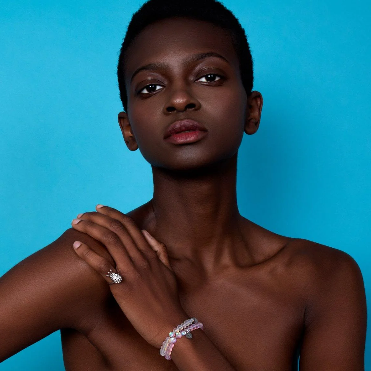 Rainbow White | Silver | Mermaid Glass Bead Bracelet - Image 7